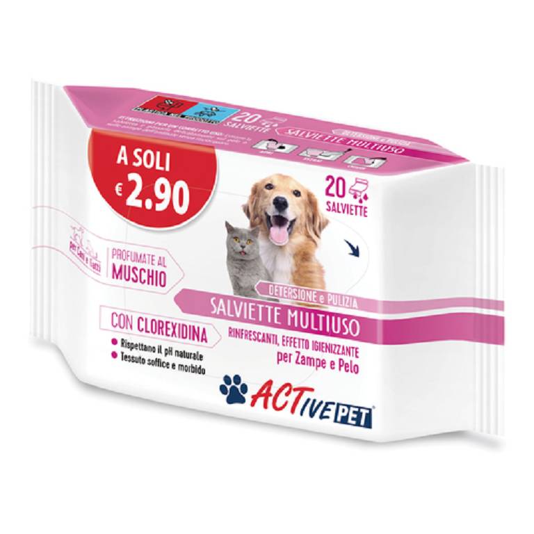 ACTIVE PET SALVIETTE CLX 20PZ